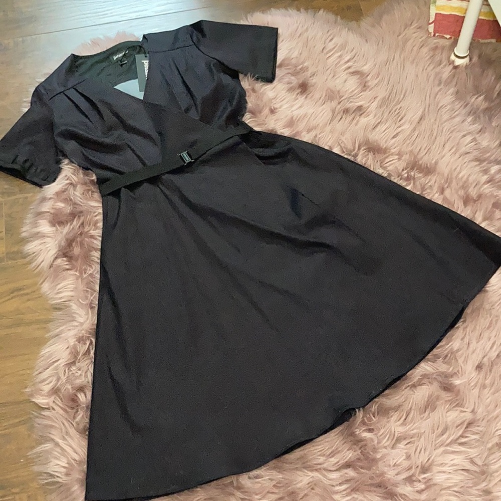 Pleated Wrap Dress with Pockets — NWT!!